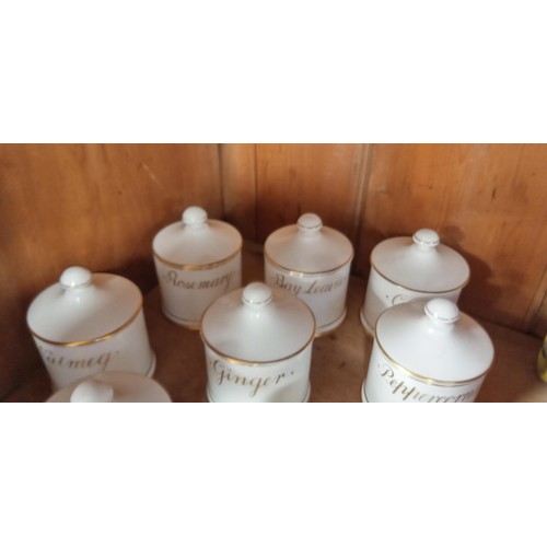 203 - 8 Queensbury ceramic spice jars