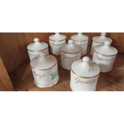 203 - 8 Queensbury ceramic spice jars