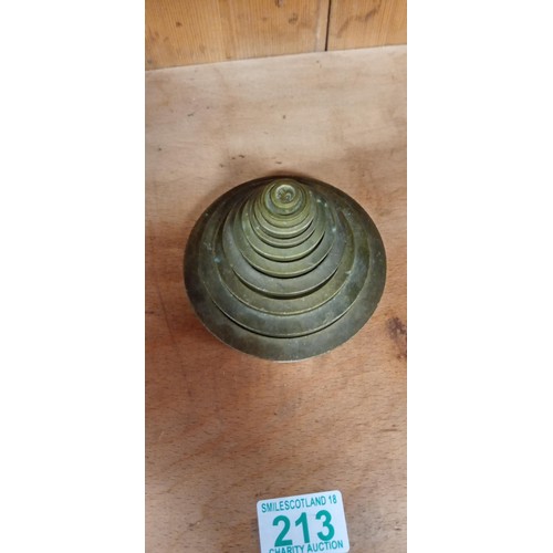 213 - Set of vintage brass weights