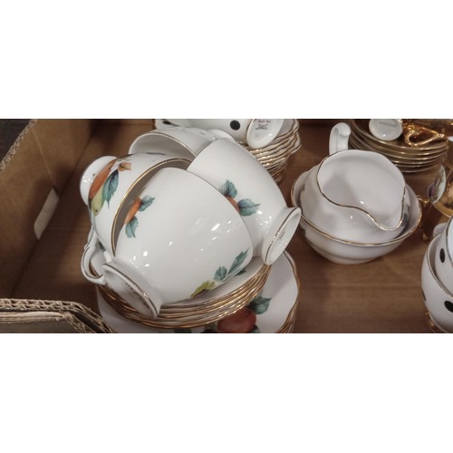 221 - Box of cups and saucers to include Royal Vale