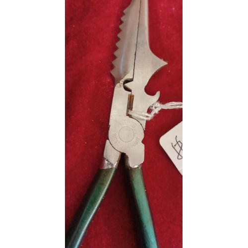 226 - Normak fish filleting knife and sheath plus fishing pliers