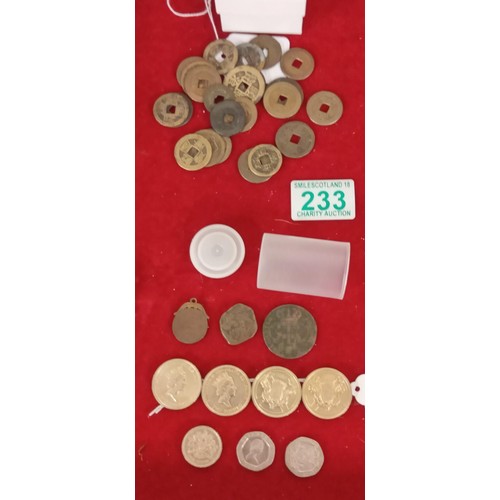 233 - Selection of vintage coins UK, Oriental and more