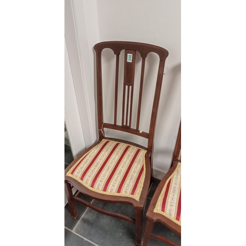 246 - Pair of vintage inlaid dining chairs