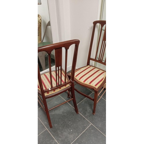 246 - Pair of vintage inlaid dining chairs