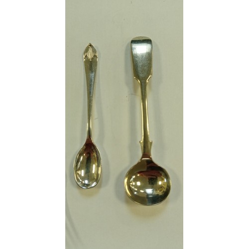 3 - Miniature toddy ladel, fork and 2 mustard/ jam spoons