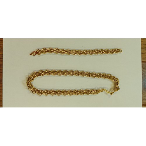 4 - Christian Dior matching gold tone necklace and bracelet in lovely condition