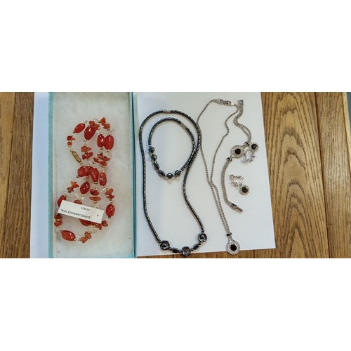 10 - Selection of necklaces, bracelets and earrings to include Cornelina necklace