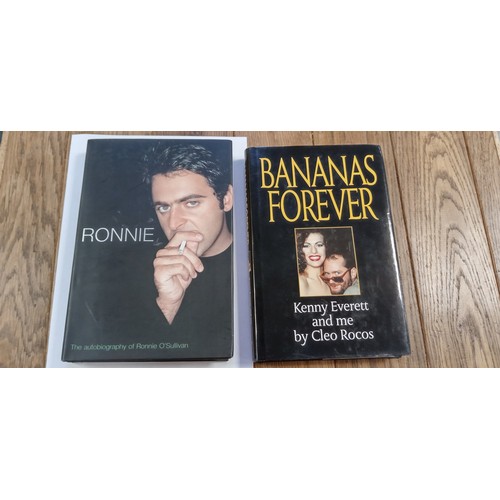 29 - Autobiography of Ronnie O'Sullivan signed and dedicated to Cleo Rocos plus Bananas Forever Kenny Eve... 