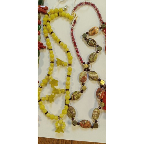 51 - Selection of precious gem necklaces