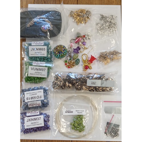 55 - Selection of items for making costume jewellery