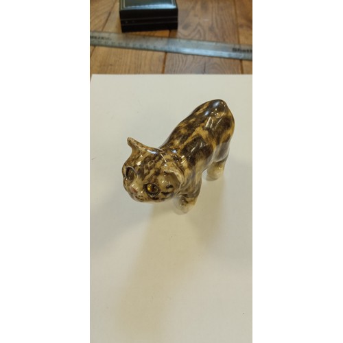 62 - Ornamental porcelain Manx cat/ kitten signed