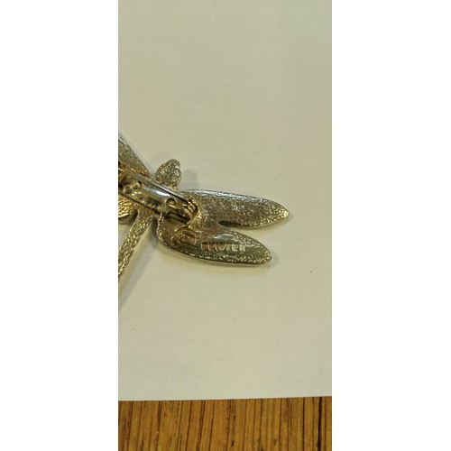 63 - Ladycrow Scotland pewter brooch of dragonfly in original box and card