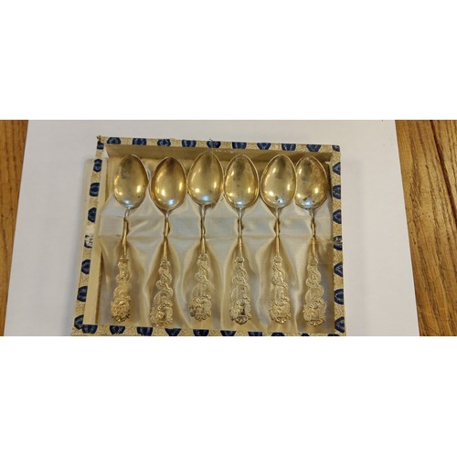 70 - 6 continental silver tea spoons