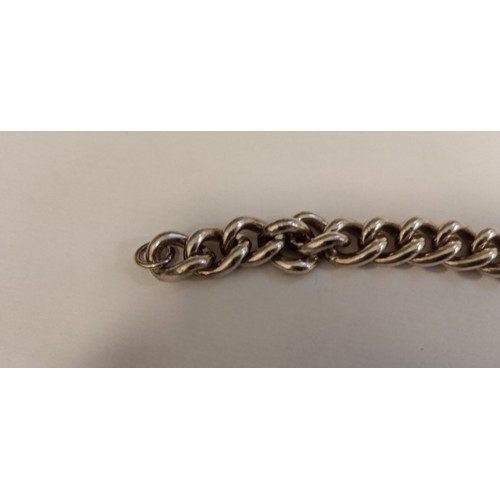 77 - White metal heavy chain bracelet