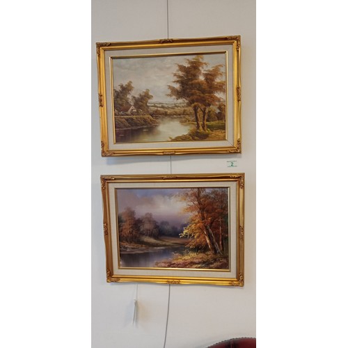 2 - Pair of original oil paintings measuring 50cm x 40cm approx.