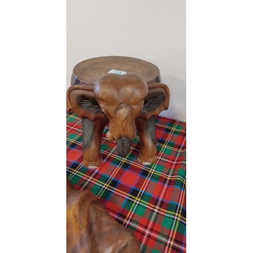 10 - Small wooden elephant stool