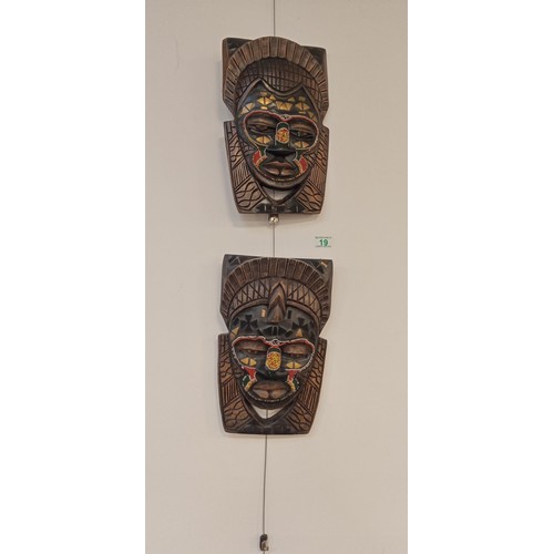 19 - Pair of tribal face masks