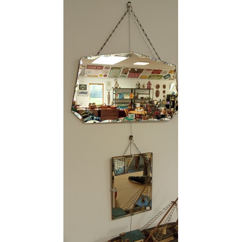 39 - Pair of vintage frameless mirrors