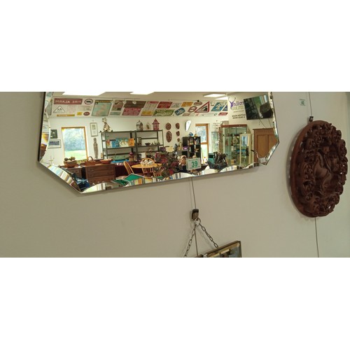 39 - Pair of vintage frameless mirrors