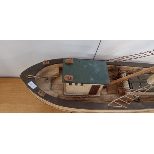 42 - Vintage model fishing boat 55cm long approx.