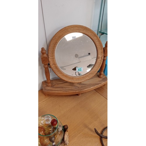 43 - Vintage dressing table oak mirror