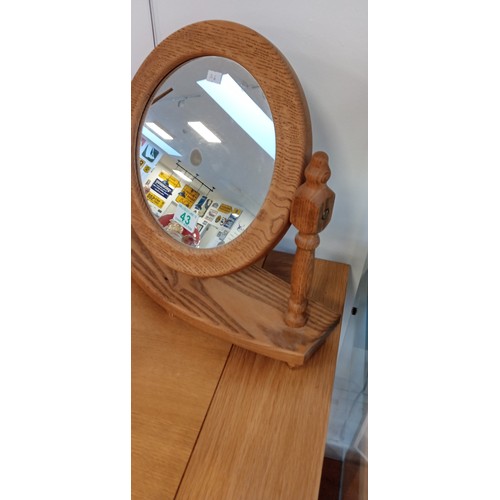 43 - Vintage dressing table oak mirror