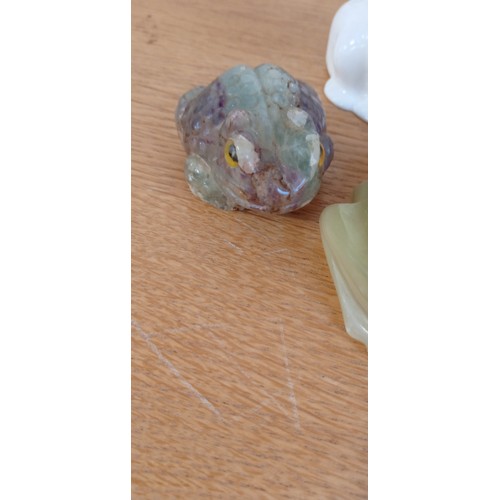 50 - Frogs/ Toads in precious stone plus one Coalport