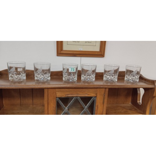 73 - 6 pheasant design whisky glasses