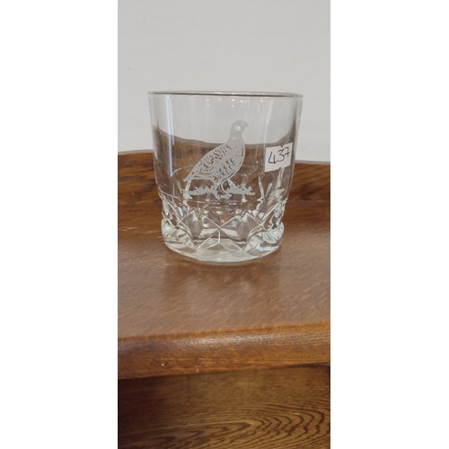 73 - 6 pheasant design whisky glasses