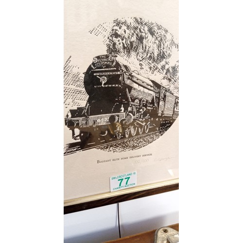 77 - 102/200 'The Flying Scotsman' picture framed