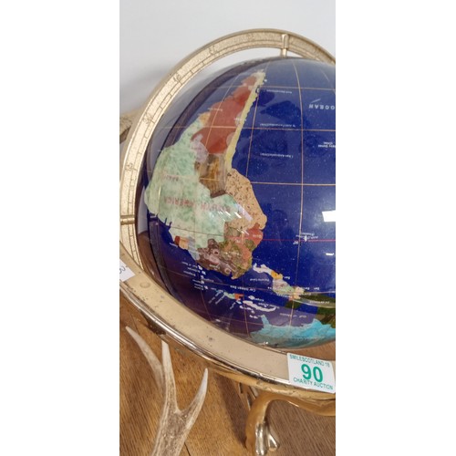 90 - Large gem stone world globe