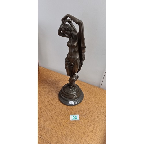 93 - Heavy cast bronze Nymph and cherub figure