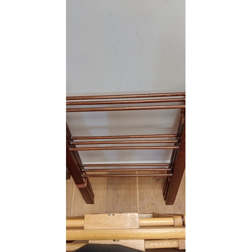 103 - Vintage clothes rail plus 2 folding side tables