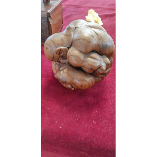 116 - Hand carved weeping buddha figure