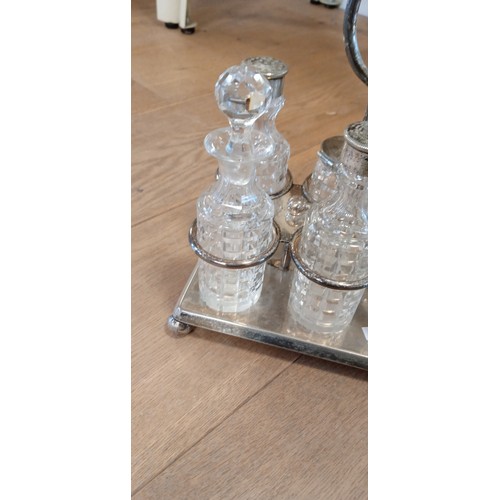 126 - Complete white metal condiment set