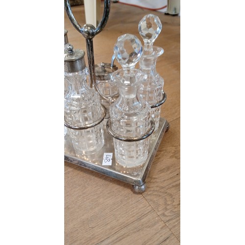 126 - Complete white metal condiment set