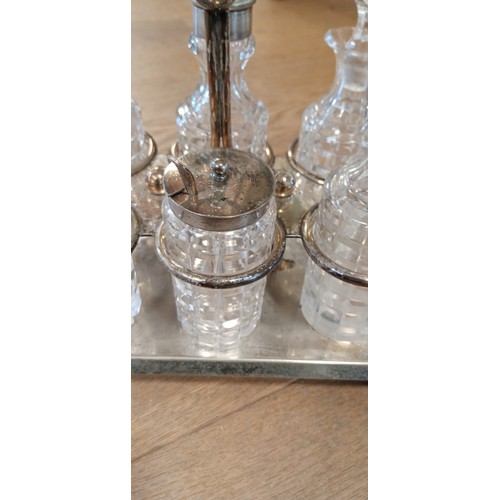 126 - Complete white metal condiment set