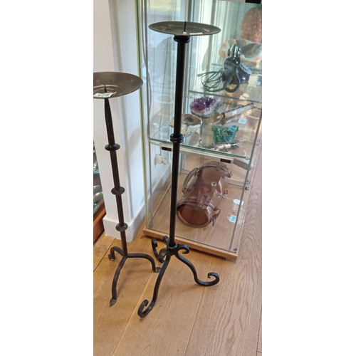 128 - 2 tall free standing candle holders