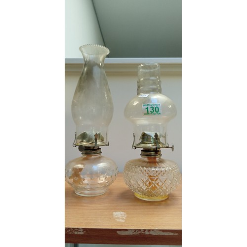 130 - Pair of vintage oil lamps