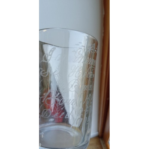 157 - Antique memorial pint glass 1854 - 1903