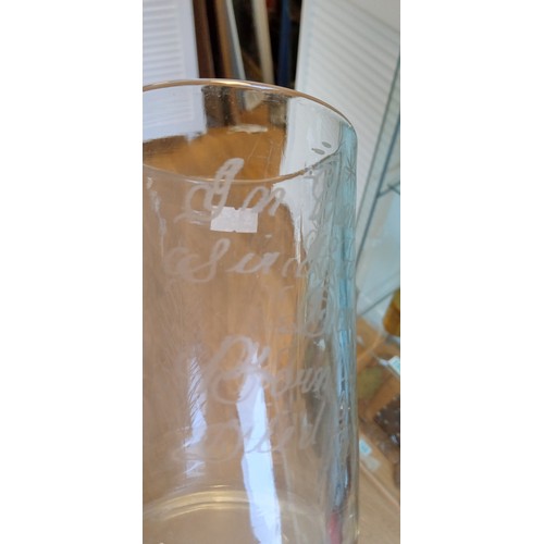 157 - Antique memorial pint glass 1854 - 1903