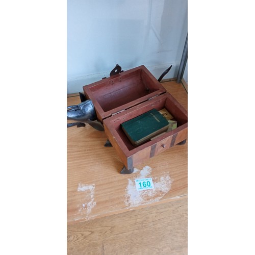 160 - Elephant jewellery box with vintage bible