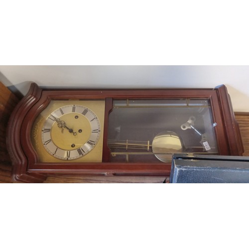 165 - Selection of vintage cutlery plus wall clock