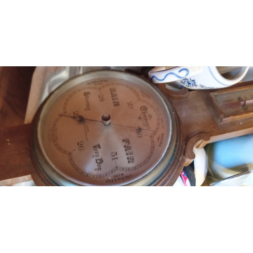 166 - Selection of mixed items to include banjo barometer