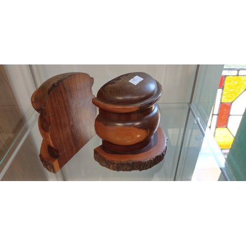 173 - Pair of wooden book ends