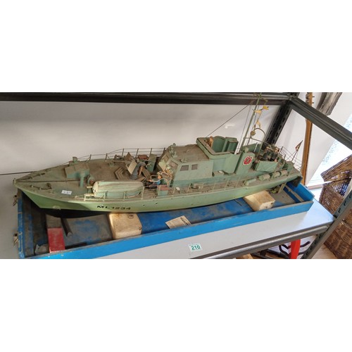 210 - Model wooden boat needs a clean