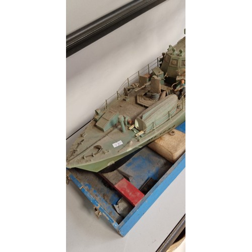 210 - Model wooden boat needs a clean