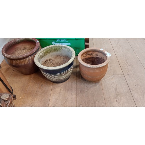 219 - 3 Ceramic plant pots