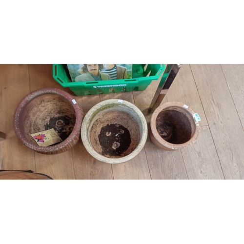 219 - 3 Ceramic plant pots