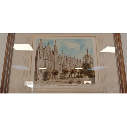 223 - 3 coloured Aberdeen limited edition prints Marischal, Kings and Town House